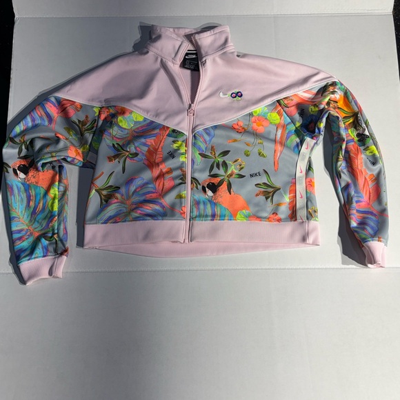 Nike Multicolor women crop Floral zip up Jacket size Large - Picture 5 of 10